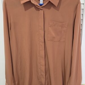 Nine West Terracotta Button-Up Shirt